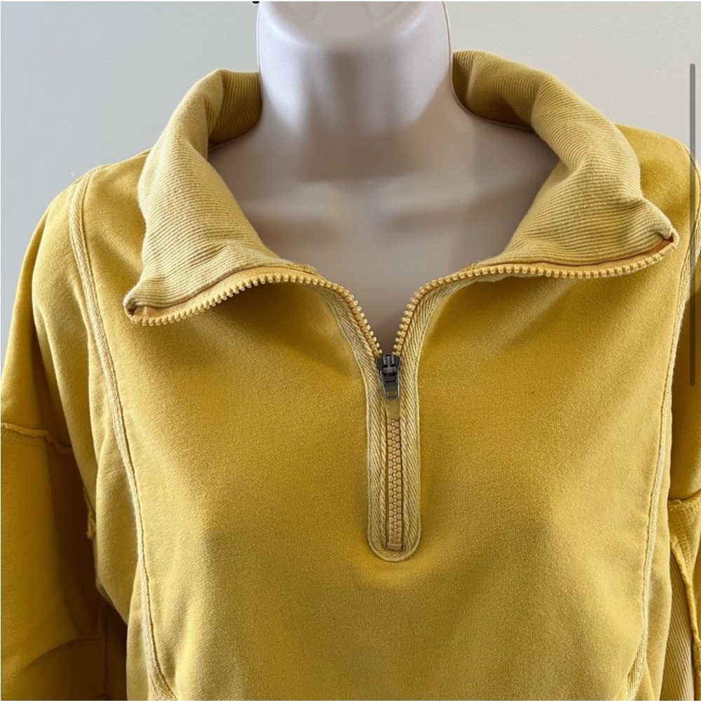 Free People Movement In the Clouds half zip Pullover Sweater sweatshirt Top - Picture 6 of 13